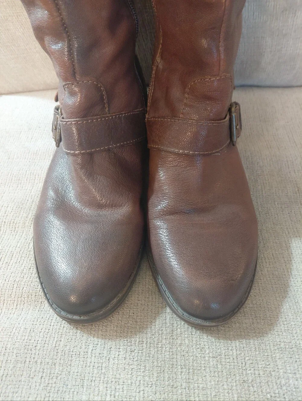 Naturalizer Brown Wide Calf Knee High Buckle Riding Boots Size 9.5